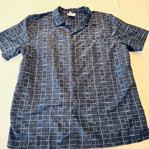 Irvine Park Mens Short Sleeve Large Polyester Button Up Shirt - Picture 1 of 8