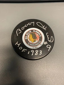 Bobby Hull Chicago Blackhawks Signed Autograph Hockey Puck HOF 1983 Original Six - Picture 1 of 1