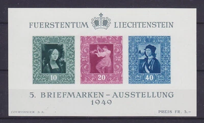 LIECHTENSTEIN 1949, BLOCK 5, PAINTING, MNH ** - Image 1 of 2