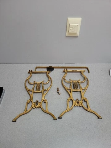 VIntage Metal Lyre Style Stool/Bench Legs Cover