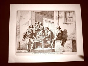 Litografia Lo scrivano in Piazza Montanara Costumi Roma Lazio Bartolomeo Pinelli - Imagen 1 de 1