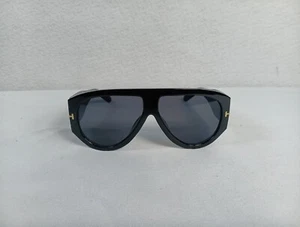 Steampunk Oversize Sonnenbrille Unisex Dickes Gestell Retro Schwarz/Gold Neu - Bild 1 von 6