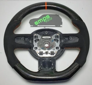 Mini R56, Black & Orange Alcantara with Real Carbon Fiber Steering wheel 3 Spoke - Picture 1 of 7
