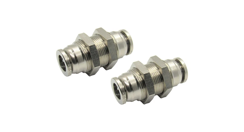 Numatics 1/2" Tube / Hose Push-To-Connect Bulkhead Union Coupling INB101-102-000