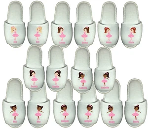 Ballerina Spa Slippers personalised childrens kids ballet african american girl - Picture 1 of 11