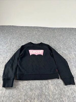 Sudadera Levis Niñas Talla 6X Grande Manga Larga Negra Rosa Terry Logo Foto 1 de 4