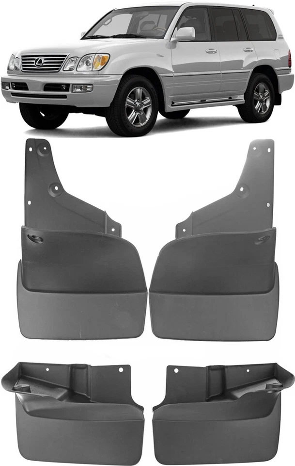 Protectores contra salpicaduras delanteros y traseros originales moldeados guardabarros para Lexus LX470 1998-2007 Foto 1 de 4