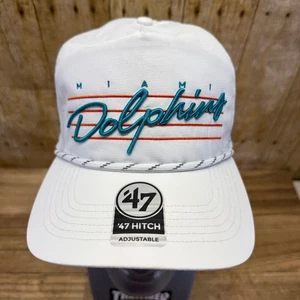Miami Dolphins White Hat 47 Brand NFL Rope Downburst Hitch Adjust NFL-FREE S/H - Picture 1 of 9