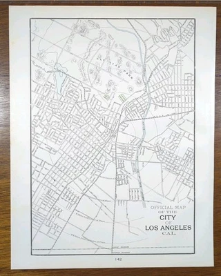 Mapa de colección 1901 LOS ANGELES CALIFORNIA 11"x14" antiguo original Chinatown Foto 1 de 4