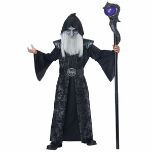 Dark Wizard Sorcerer Magician Medieval Robe Story Book Week Boys Costume XL - Picture 1 of 1