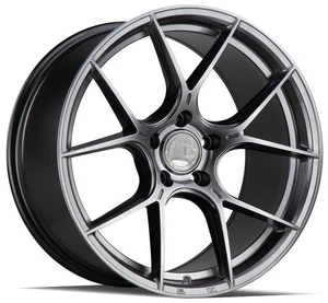 One 18x9.5 Aodhan AH11 5x120 35 Hyper Black Wheel Rim 72.6 - Picture 1 of 3
