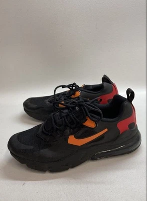 Nike Air Max 270 React Black Magma Orange Youth Sneakers Size 6Y COA - Image 1 of 4