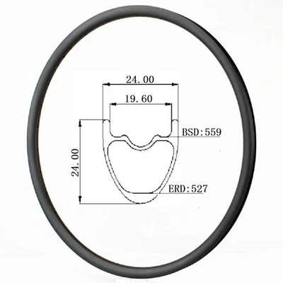 Carbon Rim 26er XC Mountain Bicycle Wheels 24 30mm Wide 25mm Deep 24 28 32Hole - Image 1 of 4