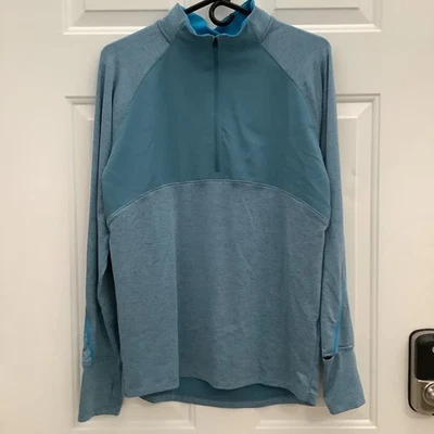 Pullover de golf Under Armour Playoff 2.0 media cremallera para hombre medio azul claro ajustado Foto 1 de 4