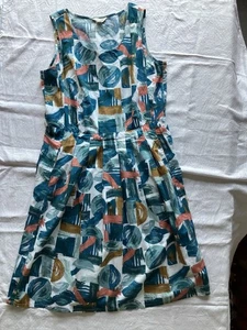 Seasalt Belle Sleeveless Midi Dress Size 16 100% Organic Cotton pockets - Picture 1 of 10
