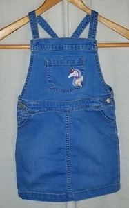 crazy 8 denium unicorn bib dress girls 4t - Picture 1 of 4