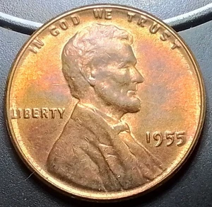 (Nov25) 1955 P Error?poor men's Doubling Red Brown Lincoln Wheat Cente - Picture 1 of 6