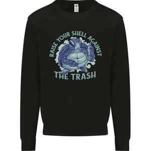 Offensive Turtle Environment Climate Change Kids Sweatshirt Jumper - Picture 1 of 33