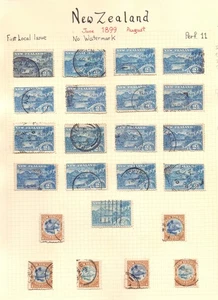 NEW ZEALAND 1899 ALBUM PAGE WITH USED STUDY OF 2½d & 4d ( 23 ) - Picture 1 of 1