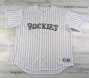 Majestic Trikot Herren 2XL XXL Colorado Rockies Nadelstreifen Hergestellt in den USA - Bild 1 von 17