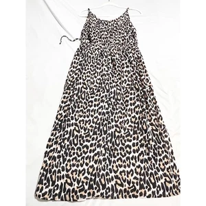 Sunn Lab Swim Maxikleid Damen L beige Leopardenmuster ärmellos Strand Cover Up - Bild 1 von 8