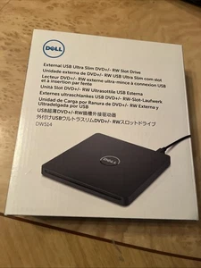 Dell DW514 Black Ultra Slim USB 2.0 DVD RW Burner Compact External Drive - Picture 1 of 4