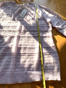 Mohair Sweater Lavender Large V-Neck Pull Over Lightweight Thin NY&C Women’s NWT - Picture 1 of 16