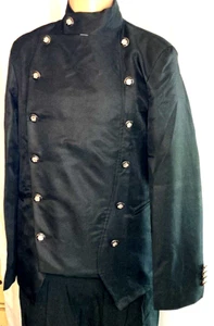 NEW without tags, Black double breasted, silver buttons, top for goth costume, - Picture 1 of 6