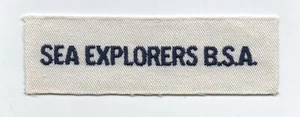Vintage Sea Explorers B.S.A. Strip Patch (1949-79), White Back, Cloth Gauze Back - Picture 1 of 2