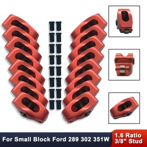 For Ford SBF 289 302 351W 1.6 Ratio 3/8" Stud Aluminum Roller Rocker Arms Set - Picture 1 of 5