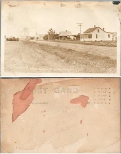 FIRST AVENUE DONNYBROOK NORTH DAKOTA ECHTFOTO POSTKARTE Straßenszene RPPC - Bild 1 von 1