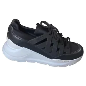 PS821 BOLT PATCHWORK NEOPRENE CHUNKY SNEAKERS Women's Size 37 Black White - Picture 1 of 11