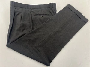 Brooks Brothers Men's Gray Solid Wool Dress Pants 37X30 $158 - Picture 1 of 7