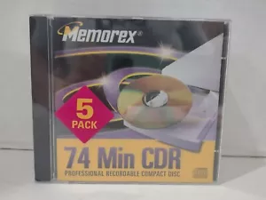 5 Pack of Memorex CD-R 650MB 74 Min Professional Recordable Compact Disc New - Picture 1 of 2