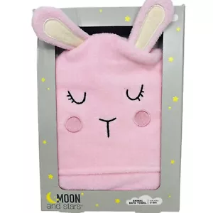 Hooded Infant Baby Bath Towel Pink Bunny 100% Cotton Soft Absorbent Age 0-9m - Picture 1 of 4