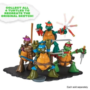 Teenage Mutant Ninja Turtles Original Sketch Turtles Set of 4 Figures - Picture 1 of 1