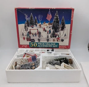 1998 Lemax Christmas 50 Piece Village Accessory Kit - Complete - In Box - Nice!! - Picture 1 of 9