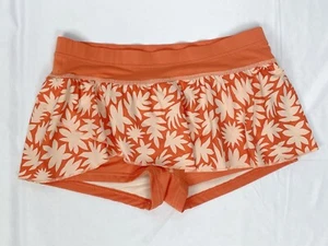 REI Girls Large 14-16 Orange Swim Skirt Skort Shorts Bottoms Leaves FLAW - Picture 1 of 7