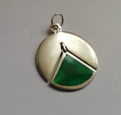 Particolare grande ciondolo 1AR  UNOAERRE argento 800 smalti anni '70 Unisex 3cm - Immagine 1 di 4