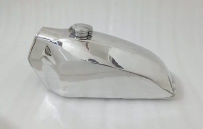 1977 Suzuki TS100 TS125 TS185 Chrome Steel Fuel Gas Tank +Cap +Petcock - Image 1 of 4