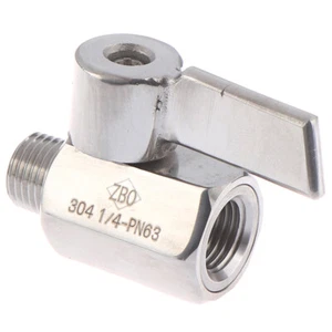Stainless Steel 304 Ball Valve 1/4" Inch NPT Male X Female Small Mini Valve.t2 - Bild 1 von 8