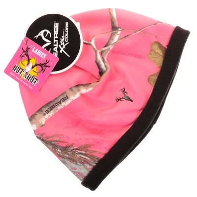 Hot Shot Ladies Fleece Beanie Hat Realtree Pink Camo #4316 - Image 1 of 4