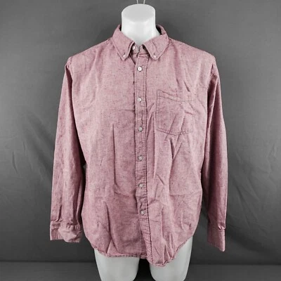 Ocean Current Men Shirt XL Red Button Down Casual Coastal Prepcore Textured Soft - Image 1 of 4