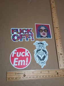 F YOU Aufkleber Set Erwachsene Humor F**K Em F**K Off Skateboard Handy Laptop Helm PC - Bild 1 von 6