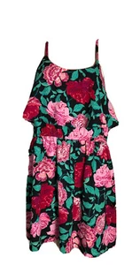ELLE Dress Size Large Juniors Womens Tiered Floral Sleeveless Easy Care New - Picture 1 of 11