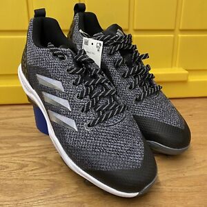 Adidas Boys 6.5 Cleats Athletic Shoes Baseball Softball Black Gray Spikes NWT