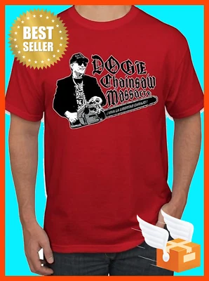 Camiseta Divertida Elon Musk Viral Doge Motosierra Meme Oscura MAGA Foto 1 de 4