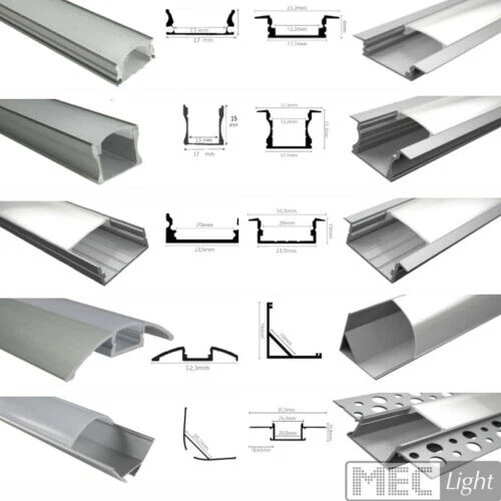 Profilo Alluminio Guida Barra 1m/2m Lungo per LED Strisce, Indiretta Luce - Immagine 1 di 1