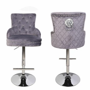 360° Adjustable Velvet Bar Stool Back for Pub Cafe Dining Kitchen Padded Counter - Picture 1 of 14