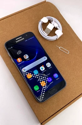 Samsung Galaxy S7 Android Mobile Phone 32GB Black Unlocked Grade A Excellent -UK - Image 1 of 4